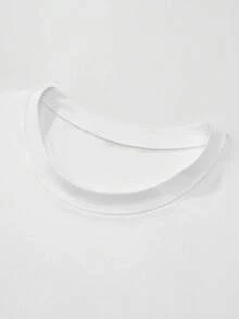 T-shirt à manches courtes pour femmes, décontracté pour l'été. Imprimé graphique avec palmiers et soleil. Coupe ample, col rond, en coton doux. Parfait pour les vacances et le streetwear. - Blanc - Voir 4