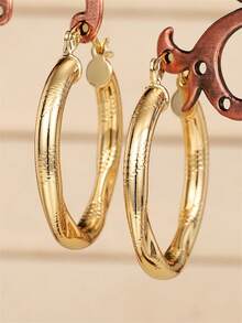 1 Pair Luxury Women's Hoop Earrings, Suitable For Parties, Engagements, Anniversaries, Valentine's Day Gifts - 14# - View 26