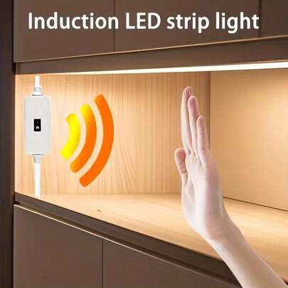 1条COB灯带，带运动传感器，低电压，长寿命，适用于家庭、厨房、衣柜、橱柜、电视背光、卧室、厨房照明、氛围照明，设计紧凑，照明持久，适用于圣诞节、万圣节和其他节日庆祝活动。