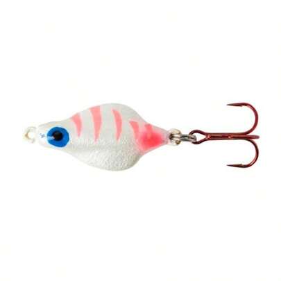 Rattl'n Flyer Spoon White Tiger Glow 1 Fishing Lure With Glow Feature In White Color For Freshwater Applications