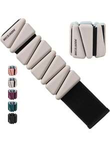 Ankle Weights Set Of 2 (1 Lb/2 Lb/3 Lb Each) Adjustable Wrist Weights For Women Men Wearable Arm Leg Weight For Pilates, Running, Walking, Workout, Yoga,39832596 - Màu be - Xem 1