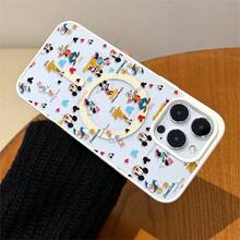 Disney. ‌ What Fun Patterned Phone Case Featuring Beloved Cartoon Characters Including Mickey Mouse And Frids What Designed For 17, 16, 15, 14, 13, 12, And 11 Pro Models With Shockproof Protection Perfect Gift For Birthdays Holidays And Special Occasions. Holiday Accessories. - 白色 - 查看 9