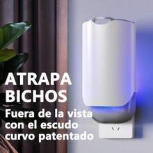 ückluz Lámpara Mata Insectos y Trampa Eléctrica con Cartucho Adhesivo Atrapa Mosquitos Pequeños y Moscas con Luz Azul Segura para Mascotas y Sin Olor - Blanco - Ver 5