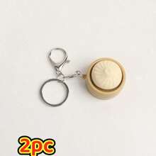 1/2/5pcs New Realistic Mini Steamed Bun Squeeze Toy Keychain, Creative Office Gift, Stress Relief, Fidget Toy, Pendant - Multicolor - View 8
