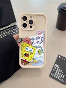 SPONGEBOB 1个卡通创意心形信封，海绵宝宝和蜗牛图案防震手机壳，兼容三星/苹果17/16/15/14/13/12/11 Pro Max/12 Pro/14 Plus及其他型号 - 彩色 - 查看 1