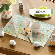 1/2/4/6/8/300 Pcs Luxury Placemat Set, Featuring Modern Minimalist Easter Bunny Pattern Design. Size: 12*18 Inches/30*45 Cm, Multiple Patterns Available, Suitable For Easter Dining And Home Decor. - Multicolor - View 14