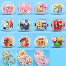 可爱迷你便当盒橡皮擦套装，日式可爱食物甜点玩具橡皮擦，逼真文具套装，开学礼物 - 彩色 - 查看 11