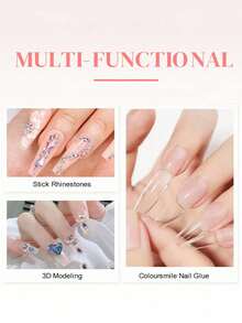 Super Strong Nail Glue For Acrylic Nails,Nail Tips, Press On Nails,Fake Nails, Salon Quality Brush On Nail Glue Easy Application Durable & Long-Lasting False Nail Glue - Clear - View 8