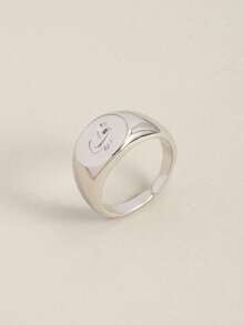 1枚定制儿童阿拉伯语戒指，阿拉伯字母戒指，精美定制礼物 - 銀色 - 查看 22