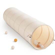 Kids Play Tunnel Play Toys For Toddlers: Pop Up Kids Play Tunnel For Baby, Children Crawl Through Indoor - Collapsible Montessori Sensory Gift For Activity - Lightweight Pet Tunnel For Dogs, Puppy - Beige - Beige - View 1