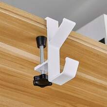 1pc Adjustable Desk Edge Hook, Headphone Desk Hanger, Backpack Organizer Rack, Hole-Free Office Home Storage Rack, Essential For Back To School - Multicolor - View 7