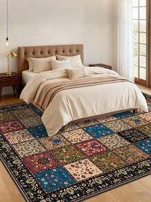 1 tấm thảm nhung pha lê in họa tiết retro, kích thước lớn, mềm mại và thân thiện với da, phù hợp cho phòng khách, phòng ngủ, nhà bếp, phòng tắm, hành lang, dùng để trang trí và có thể giặt máy. - Nhiều màu - Xem 4