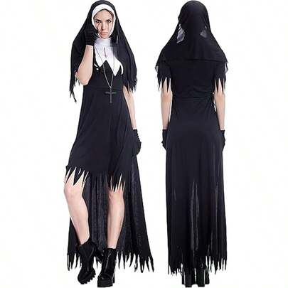 Halloween Scary Zombie Nun Costume For Adults Halloween Party Uniform Comfortable And Themed Decor Prop For Costume Parties The Perfect Outfit For Valentine's Day And Carnival