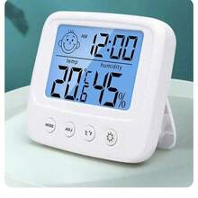 1pc New LCD Digital Thermometer Hygrometer With Backlight, Suitable For Baby Room, Home Indoor Electronic Temperature Humidity Meter, Weather Station - Multicolor - View 1
