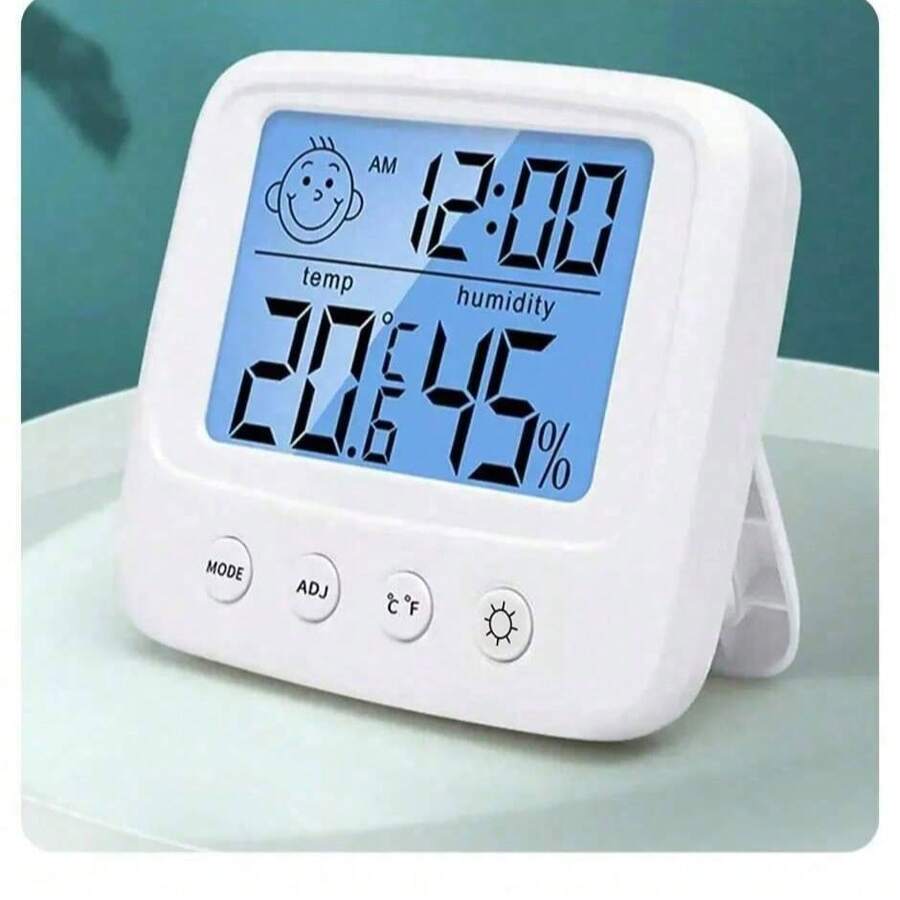 1pc New LCD Digital Thermometer Hygrometer With Backlight, Suitable For Baby Room, Home Indoor Electronic Temperature Humidity Meter, Weather Station - Multicolor - View 1