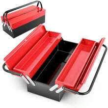 DNA MOTORING Caja de Herramientas de Metal de 18 Pulgadas de 2 Capas y 3 cajones organizadores Caja de Herramientas Plegable multifuncin para el hogar, Taller de Reparaciones, TOOLS-00410 - plegable de 18 pulgadas - 2 niveles - Ver 2