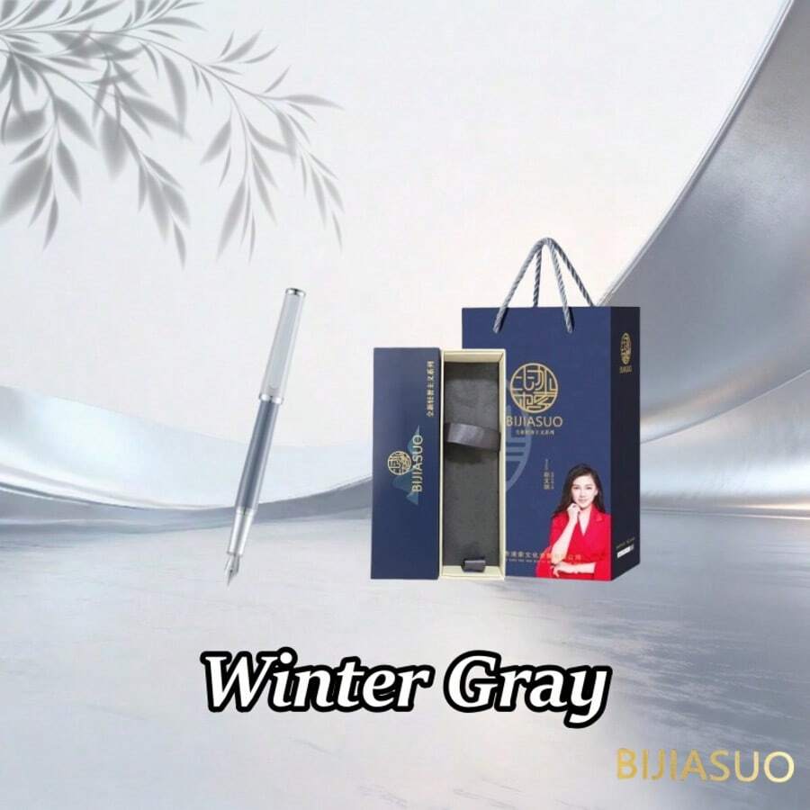 1pc Metal Business Ballpoint Pen With Gift Box & Bag, Suitable For Men & Women, Birthday Gift - Late Winter Gray - View 1