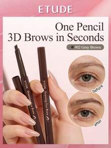 ETUDE 二合一防水防晕染眉笔 - #02 GRAY BROWN - 查看 2