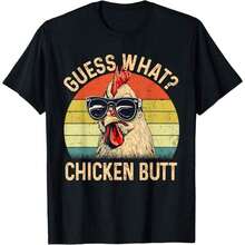 A Rooster Wearing Sunglasses, A Fun And Funny Patterned T-Shirt, Soft And Comfortable, Fashionable And Casual, Suitable For Daily Wear In Spring, Summer And Autumn, Is An Ideal Gift For Boys - Black - View 1