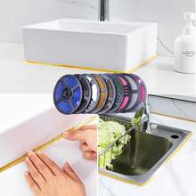 6m PVC Tile Seam Self-Adhesive Sticker, Waterproof & Mildew-Proof For Bathroom, Ceiling Edge Trim - Multicolor - View 11