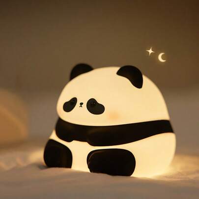 Cute Panda Silicone Lamp, Panda Night Light, Smart Tap Light, USB Rechargeable, Bedroom Bedside Sleep Light, 3 Brightness Levels, Auto-Off, Christmas & Birthday Gift For Friends