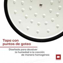 CYPNULTRACHEF Olla de Hierro Fundido Esmaltado para Estufa y Horno Horno Holandes Cubierto de Hierro Fundido Dutch Oven Redonda Tamaño 24 cm Capacidad 3.8 Litros CremaFadhion - Crema - Ver 5