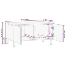 vidaXL Tavolo basso marrone 80x50x40 cm in bois de manguier massiccio - Castano - Visualizzare 11