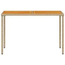 vidaXL Mesa de jardín con tapa y madera de acacia beige 115x54x74 cm - Beis - Ver 4