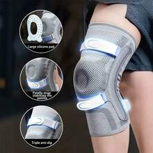 1pc Adjustable Knee Support, Triple Strap Knee Compression Sleeve With Patella Pad And Side Stabilizers, Suitable For Basketball, Weightlifting, Running And Fitness