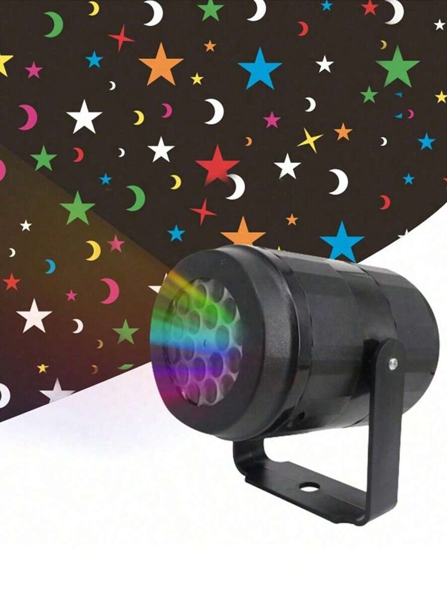 1 proiector LED rotativ cu model de stele și lună, alimentat prin USB, creează o atmosferă festivă, potrivit pentru casă, grădină, Ziua Îndrăgostiților, Paște, Anul Nou, decorațiuni pentru petreceri