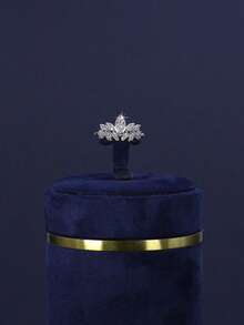 5pcs Luxury Series Geometric Design Bridal Wedding Jewelry Set, Plated White Gold, Suitable For Daily Wedding Wear, Wedding Anniversary Gift (Comes With Gift Box) - Geometric Bridal Set - View 7