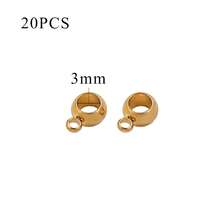 20pcs Gold-Plated Stainless Steel Vertical Hole Adjustable Beads, Spacer Beads For DIY Women Jewelry Making, Necklace, Bracelet, Earrings - Parallel Through-hole Beads - View 15