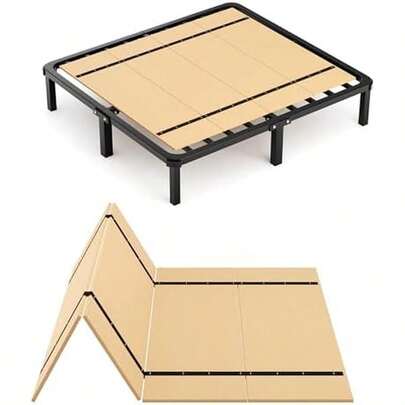 Imperius Foldable Box Spring, Bunkie Board, Bed Support Slats, Bed Boards For Under, Full 60 X 48 In