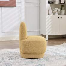 Cozy Bunny-Ear Fabric Ottoman, Fixed Padded Stool With Cute Ears, No Storage Space, Not Removable - 黃色 - 查看 3