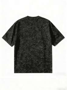 GRDR 男士水洗摇滚骷髅印花短袖T恤，舒适透气，适合夏季穿着 - 灰色 - 查看 4