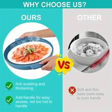 2025 New Microwave Food Splash Guard & Base Mat - 10.5" Foldable Ventilated Cover With Anti-Scalding & Thickening Design, Durable Plastic & Silicone For Kitchen & Dining Room Safety - Màu xanh nhạt - Xem 7