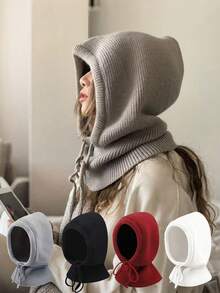 1顶女士拉法帽，时尚针织帽，抽绳针织滑雪保暖帽，适合日常滑雪、街头、户外活动，颜色随机发货 - 彩色 - 查看 9