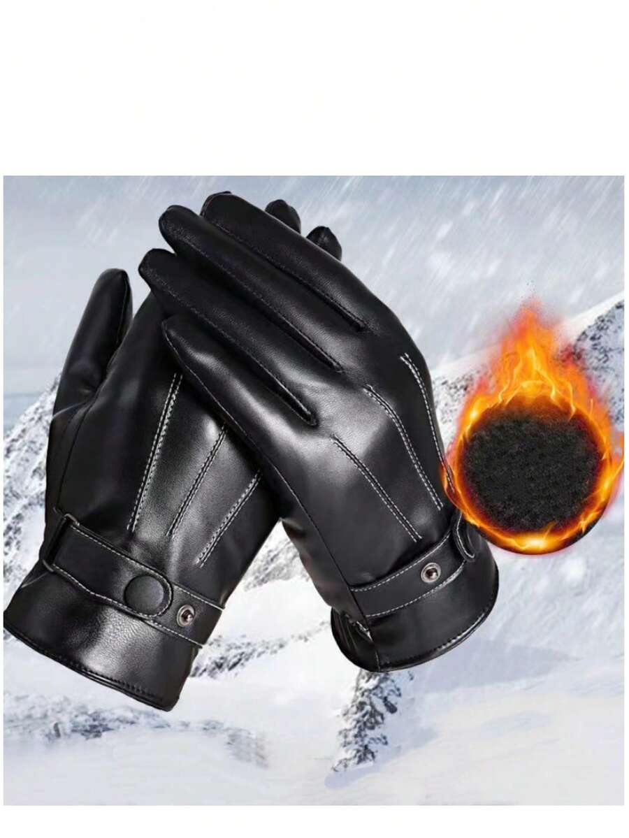 Winterwarme Handschuhe, Touchscreen, unisex warme Handschuhe - geeignet für kaltes Wetter, Outdoor-Sport und täglichen Gebrauch - Schwarz - Übersicht 1