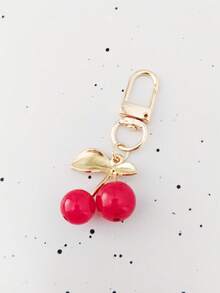 1 Peça Chaveiro Pingente de Cristal em Formato de Cereja, Chaveiro de Cereja Brilhante com Clipe, Acessórios de Resina Brilhante e Metal, Chaveiro Unissex, Encantos de Carteira e Bolsa. Adequado para Carteiras e Bolsas Femininas, Presentes e Lembranças do Dia dos Namorados, Acessórios de Carro, Encantos de Bolsa e Pendentes de Mochila. - Multicolorido - Visão 9