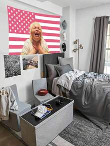 1pc Trisha Paytas Funny Pink American Flag Tapestry Polyester 90g Printed Wall Hanging For College Dorm, Bedroom, Living Room, Home Decor, Beautiful Art Tapestry, Ideal Holiday Gift - Nhiều màu - Xem 3
