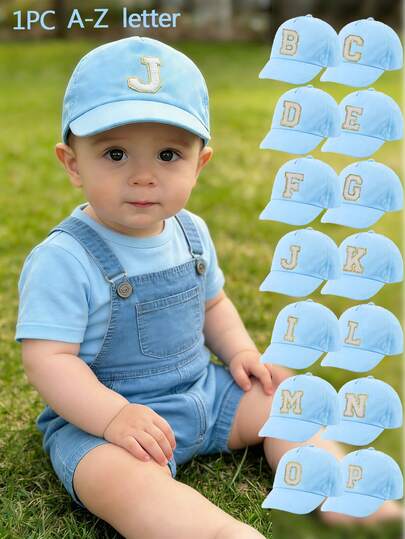 1 buc Șapcă de baseball pentru copii cu model de 26 de litere, pălărie de protecție solară pentru băieți și fete mici, potrivită pentru exterior, purtare de zi cu zi, protecție UV