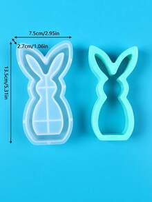 1个复活节装饰模具，空心兔子装饰巧克力模具，复活节蛋糕模具，兔子蜡烛模具，石膏树脂装饰模具 - 白色 - 查看 7