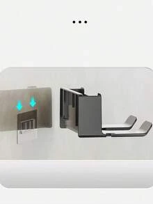 1pc Hole-Free Hair Dryer Holder, Universal Hair Dryer Rack, Plastic Bathroom Wall Mount, Hair Dryer Organizer, Multi-Function Rack, Home Bathroom Accessory, School Dorm Bathroom, Beside Sink Wall Mounted Hair Dryer Bracket And Bathroom Storage Rack - Durable Plastic Storage Rack, Stylish Design, Suitable For Tidy And Fashionable Bathroom Organization, Bathroom Storage And Holding - Multicolor - View 10