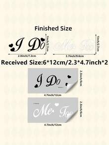 2pcs "I Do" / "Me Too" Black & White Wedding Shoe Stickers, Wedding Decoration Stickers, Waterproof Removable Stickers For Bride & Groom, Unique Wedding Memorabilia & Photo Props - Multicolor - View 6