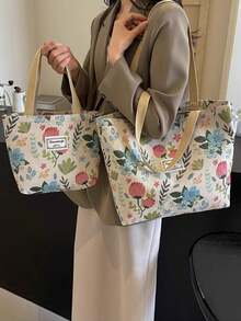 大容量斜挎包，新款INS风帆布手提包，通勤手提包，女士大容量斜挎包，新款INS风帆布手提包，通勤手提包 - 彩色 - 查看 7