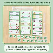 1 Conjunto Brinquedo de Papel Comparação de Tamanho de Cálculo Ordenação Treinamento de Pensamento de Desenvolvimento Jogo de Matemática Crocodilo Faminto - Multicolorido - Visão 8