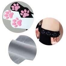 1 Pair 3D Cat Paw Meat Pad Knee High Socks, Home Floor Socks,Creative Funny Socks For Girls - màu đen - Xem 3