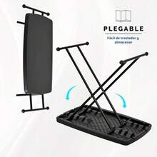 ASDF-EKE Mesa Tablon Plegable Cuadrado 87 cm para Exteriores Interiores Reuniones Jardin Negro - como en la foto - Ver 2