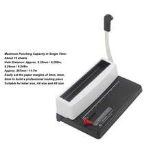 Máquina de Encuadernación en Espiral con Mango Ergonómico, Perforadora de Agujeros Redondos y Cinta para Hojas Carta - Multicolor - Ver 6