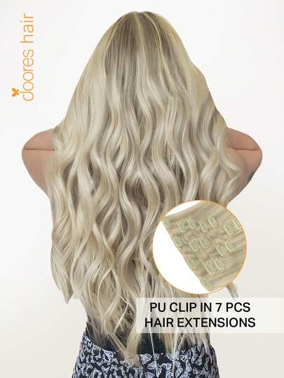 DOORES Seamless Clip In Hair Extensions Real Human Hair 130g-150g 7pcs Virgin Straight Weft Natural Remy PU Invisible Clip In Hair For Women Girls Daily Use Easy To Wear Can Be Styled Real Human Hair Charm Elegant Casual Holiday Outfits Cosplay Campus School Sport Vacation Travel Festival Prom Birthday Costume Party